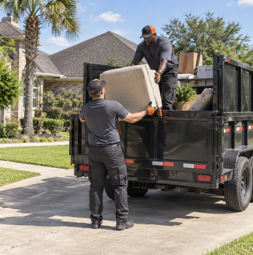 Second illustrative view of residential junk removal preparation and loading